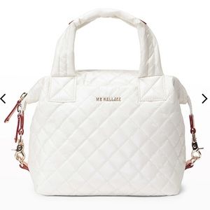 MZ Wallace Sutton Deluxe Small Quilted Nylon Crossbody Bag - Snow Lacquer